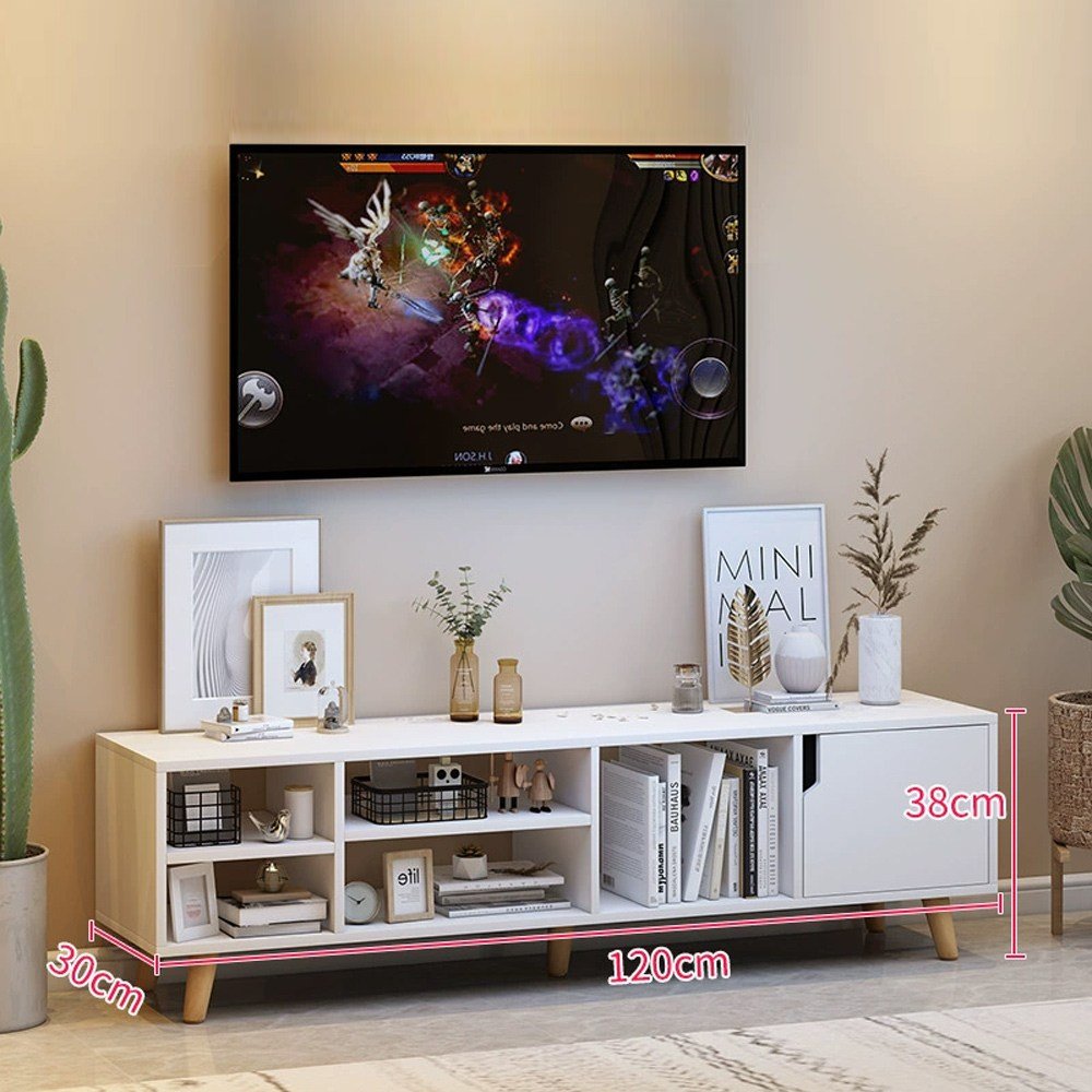 Zzang Room 오픈형 원룸 거실수납장 TV 캐비닛장식장, 화이트 상세 이미지 2