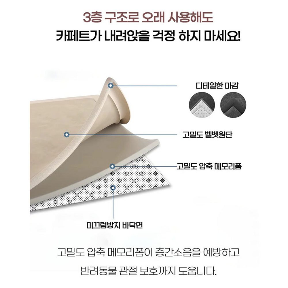 코지드림 메모리폼 러그 푹신 사계절 생활방수 거실 카페트 상세 이미지 2