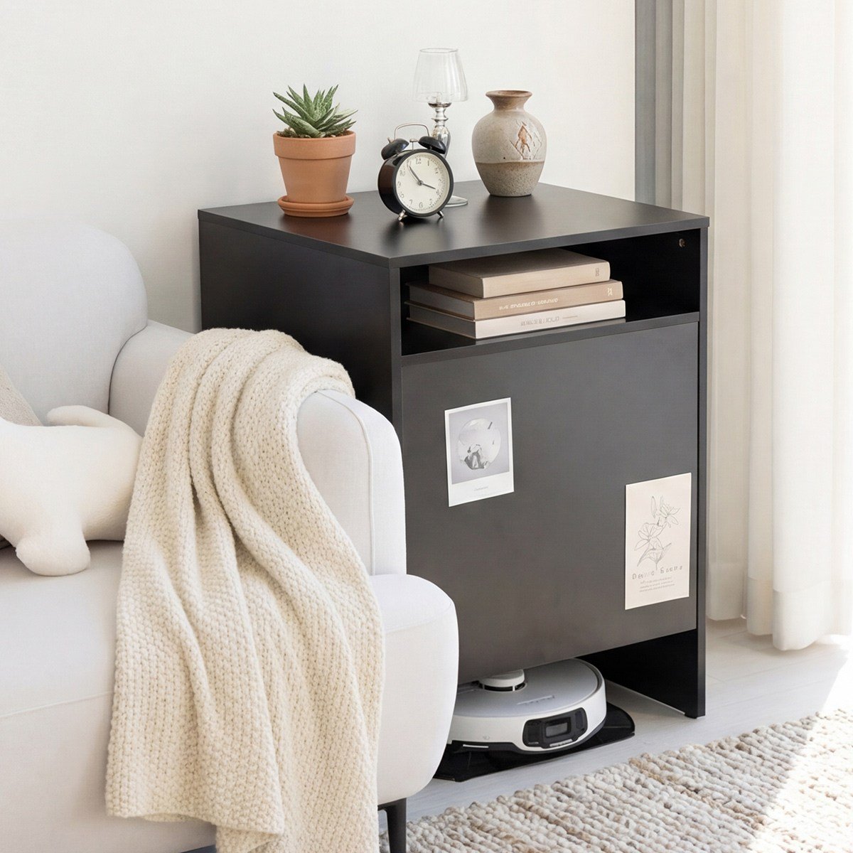 DIY 블랙 로봇청소기장 로보락 로봇청소기 수납장 보관함 IH26001, (DIY) 수납장_2600 상세 이미지 2