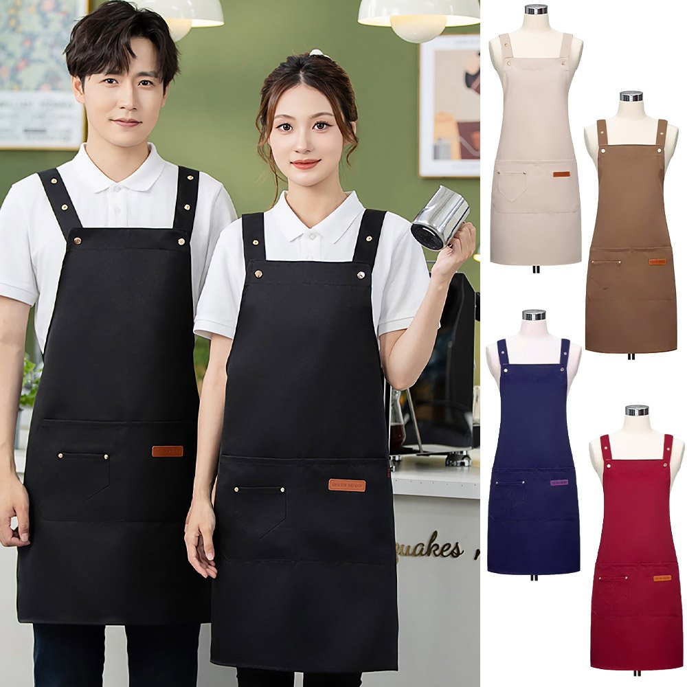 해피데이앞치마 카페 바리스타 앞치마 주방 체험학습 미술 공방 식당 남녀공용 캔버스 앞치마, 1개, 해피데이앞치마 블랙[NK015] 상세 이미지 1