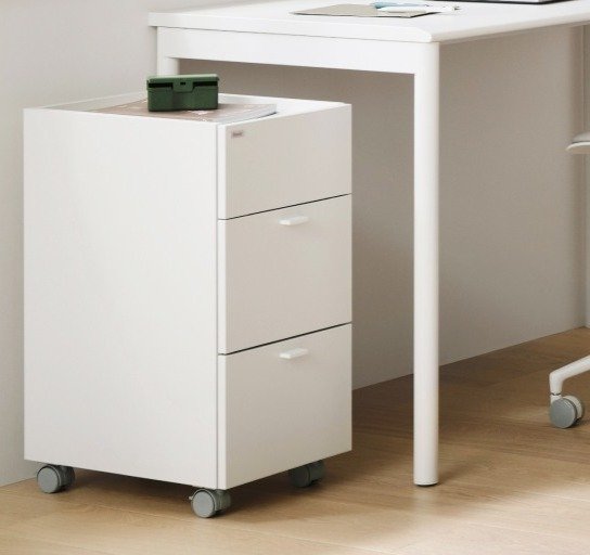 일룸 모드 책상서랍 방문설치, 화이트, 3단 상세 이미지 2