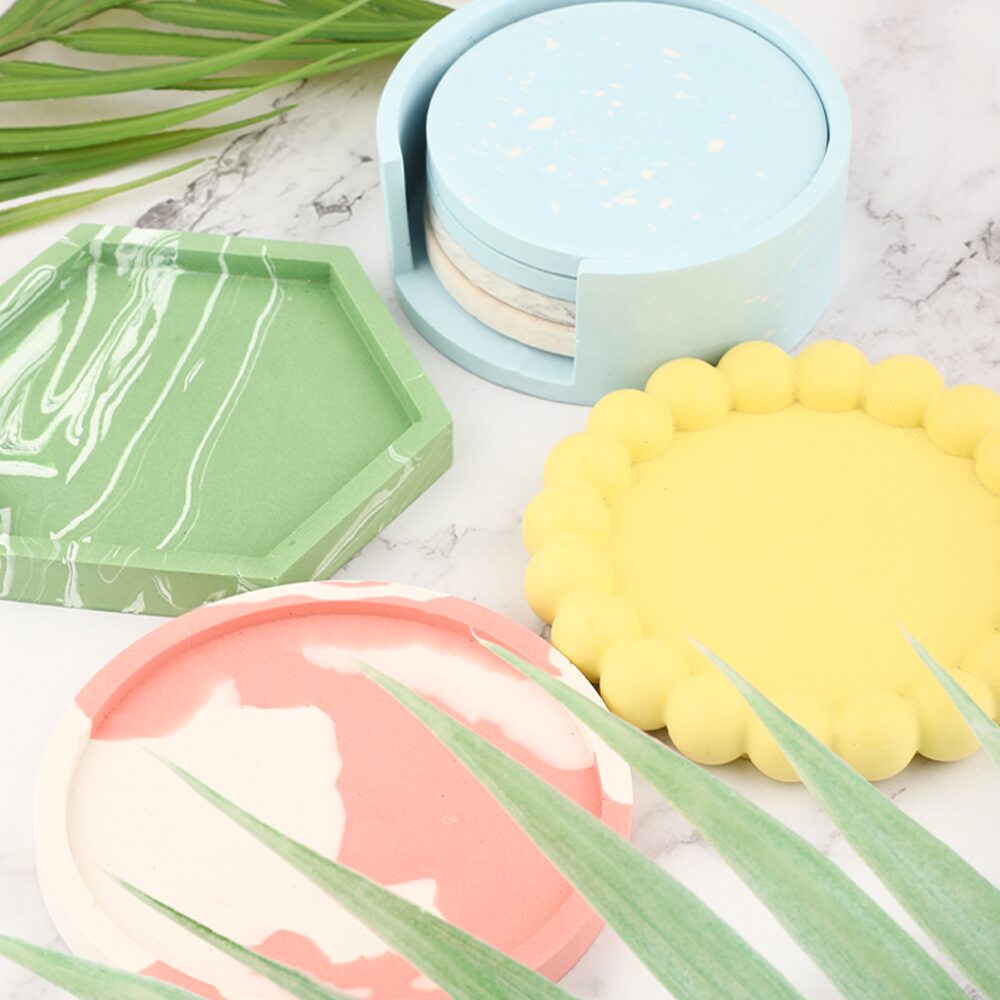제스모나이트 티코스터 감성 컵받침 만들기 제스몬 DIY 키트 감성 레진 소품 인테리어 키트, 원형 티코스터 상세 이미지 2