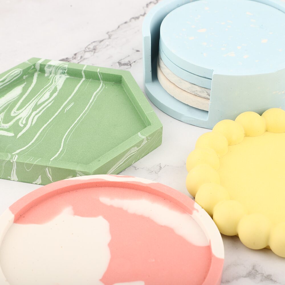 제스모나이트 티코스터 감성 컵받침 만들기 제스몬 DIY 키트 감성 레진 소품 인테리어 키트, 원형 티코스터 상세 이미지 2