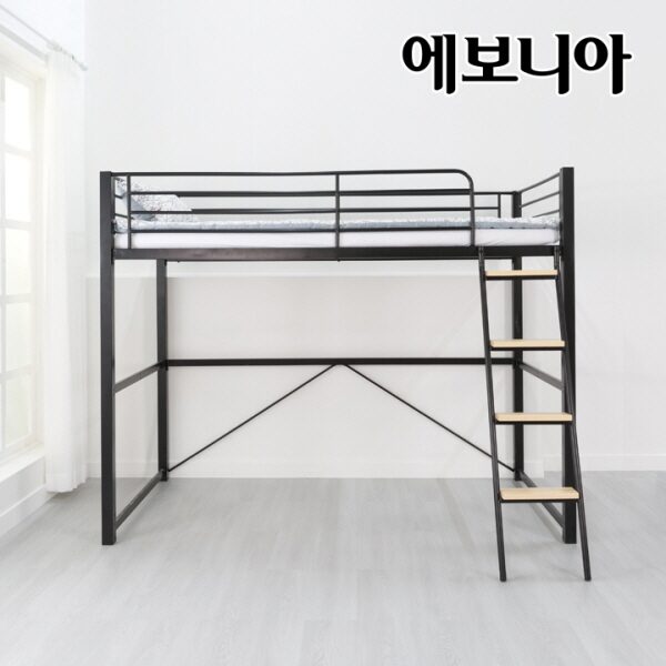 [15조한정 추가할인+원목발판증정] 에보니아 메리트 벙커침대 기본형 프레임 매트제외 성인겸용벙커 (싱글/슈퍼싱글 선택), 프레임 블랙 S할인 상세 이미지 1