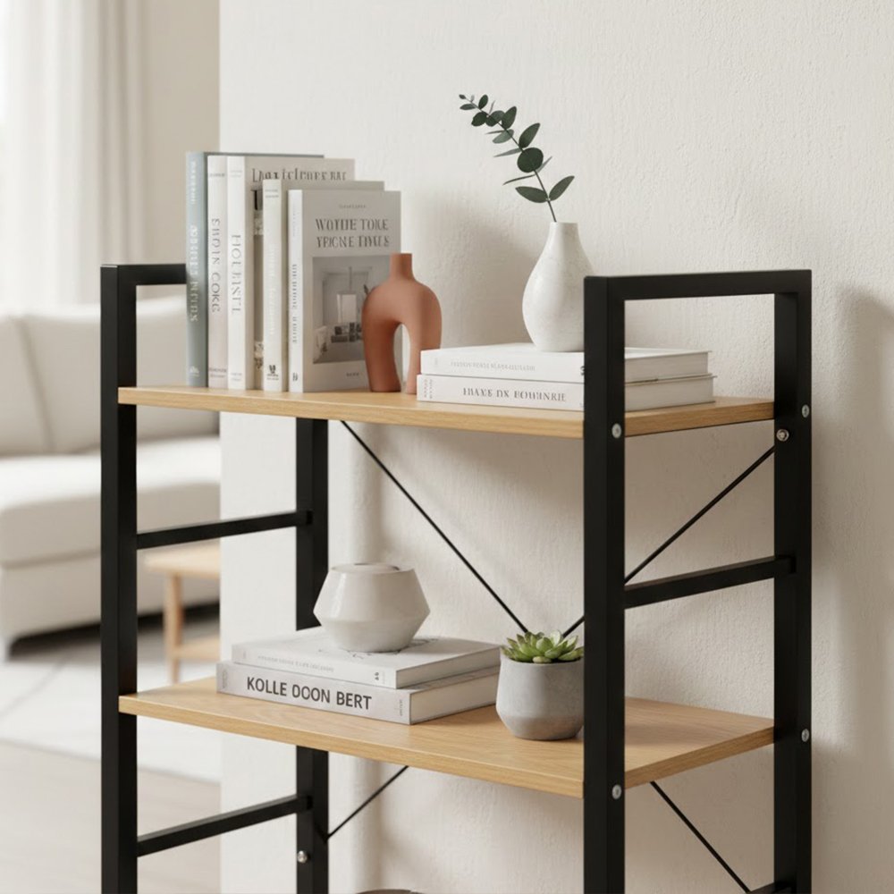 코멧 4단 책장선반, 블랙 상세 이미지 2