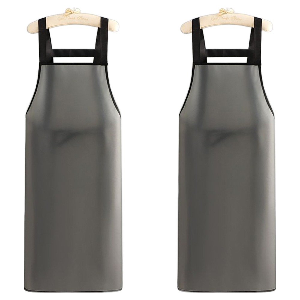 다퍼남 TPU 우레탄 방수 앞치마 롱 95cm, 반투명 블랙, 2개 상세 이미지 1