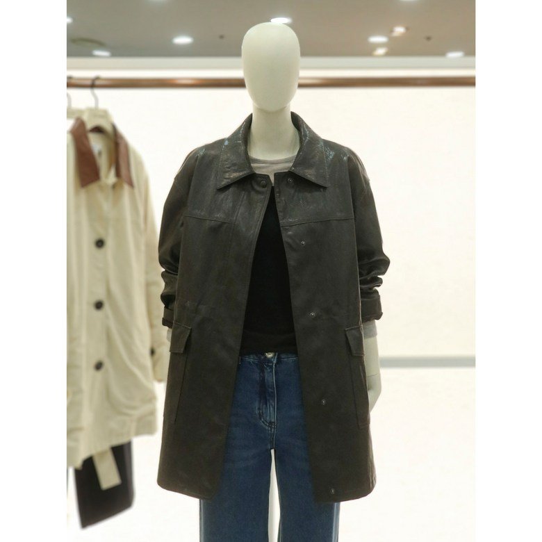 스트링 페이크 레더 자켓(E254PSF154/다크그레이)DG 381173 상세 이미지 1