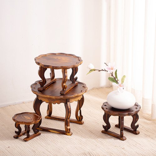 온결 8각 원형 소반 R 300mm x H 150mm, 엔틱, 1개 상세 이미지 1