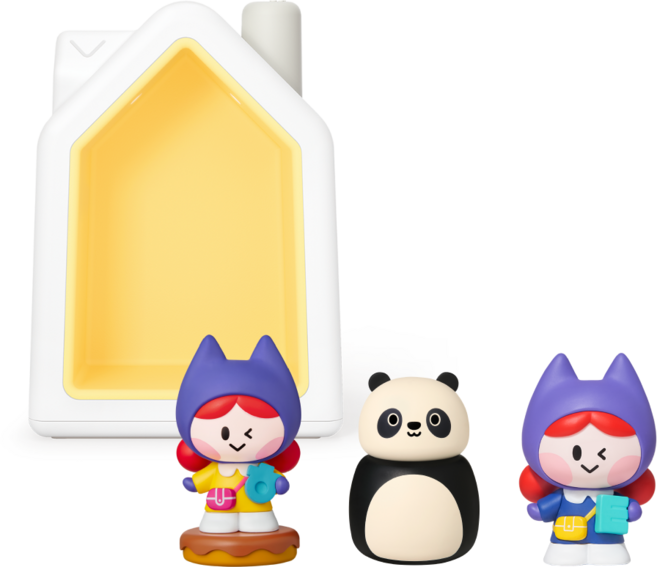 코코지 하우스와 한글 숫자 영어를 한번에 삼총사 세트, 혼합색상, 1세트