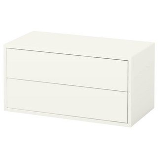 [이케아] EKET 에케트 수납장+서랍2 603.339.49, 기본, 브라운/호두나무 무늬