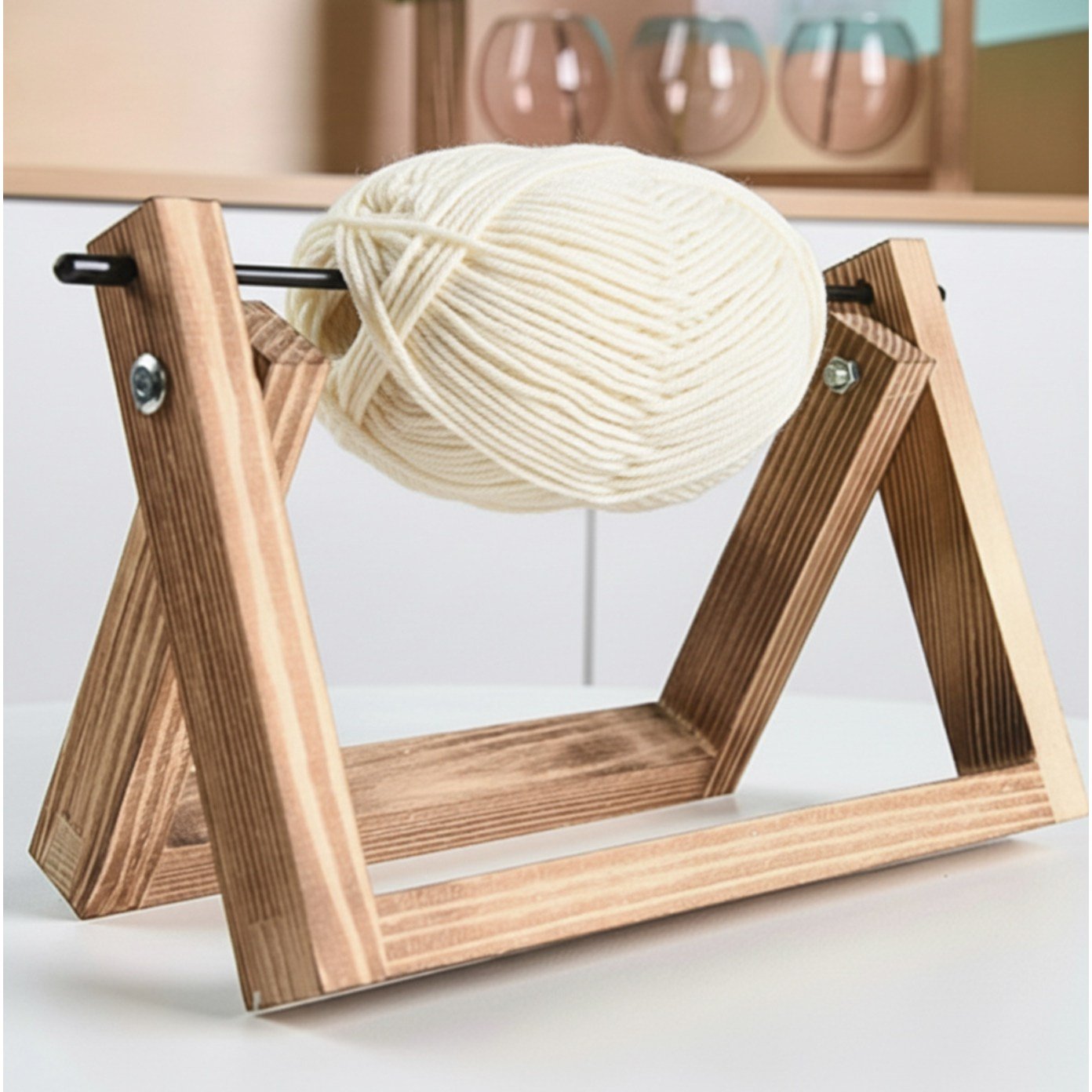 니트위트 블로킹 모티브 크로셰보드 22.7 x 22.7 x 1.5 cm, 우드, 1개 상세 이미지 1