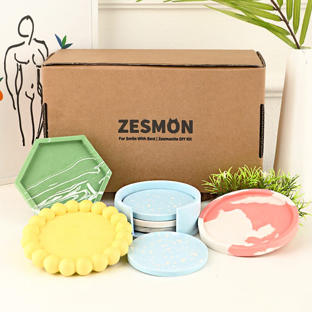 제스모나이트 티코스터 감성 컵받침 만들기 제스몬 DIY 키트 감성 레진 소품 인테리어 키트, 원형 티코스터 상세 이미지 1