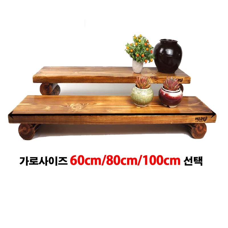 예은공방 화분받침대 정리대 원목선반 다육이받침대 진열대 인테리어화분받침대 꽃식물정리대 원목선반다이, 짙은 브라운 상세 이미지 1