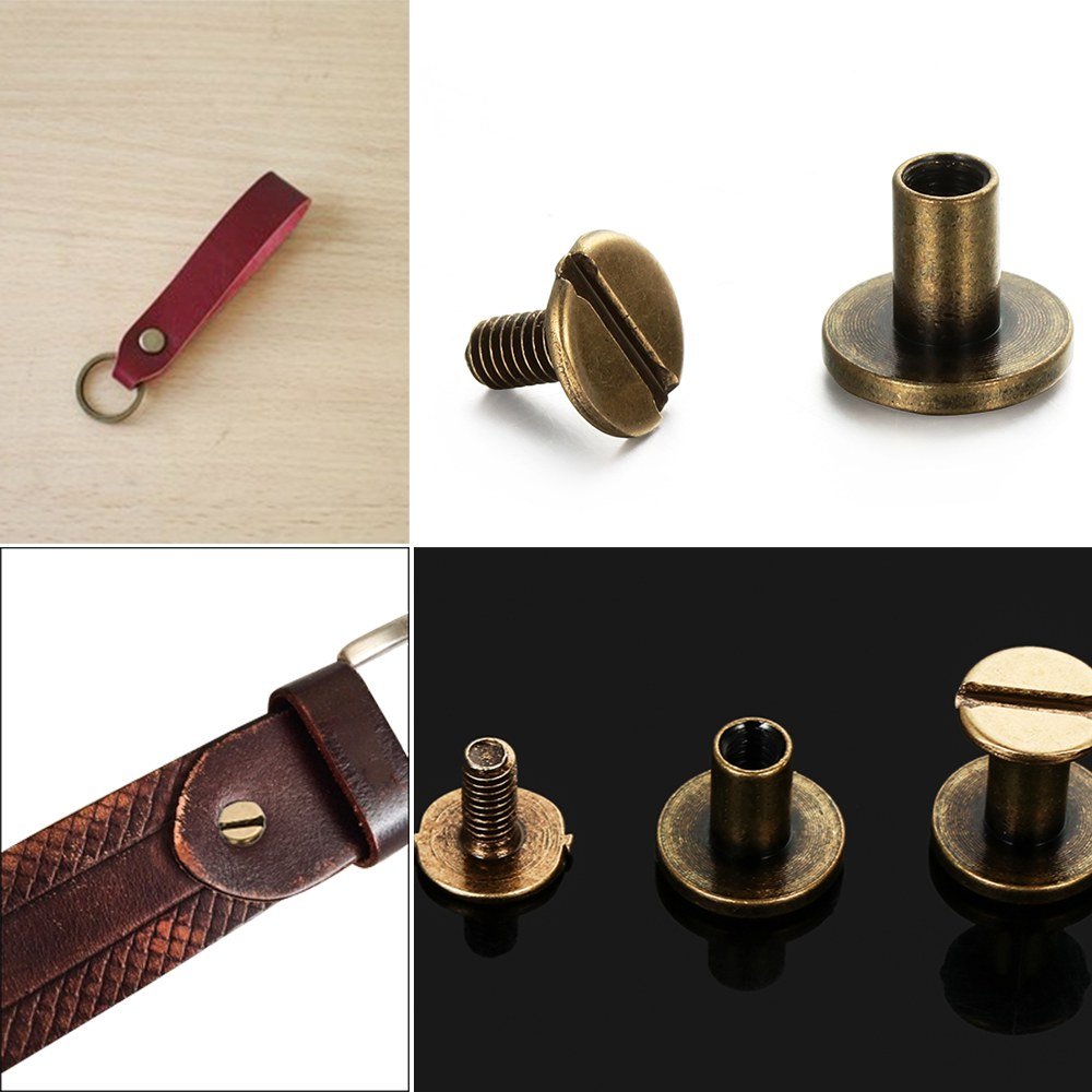 라운드 가죽 단추 나사 5MM 솔리드 볼트 스트랩 신발 네일 10 가방 수하물 8MM 리벳 의류 공예, bronze 5mm 10pcs 상세 이미지 1