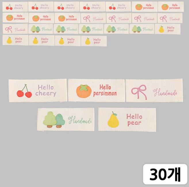 [모핸] 핸드메이드 면라벨, 30개, 프레쉬(5종)
