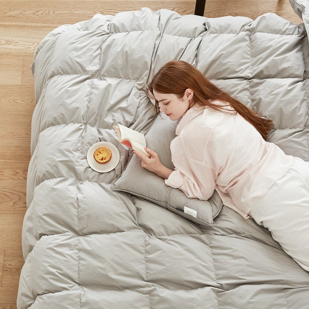 라뽐므 오폴레 구스이불 한겨울용 1.2kg, 라이트그레이 상세 이미지 1