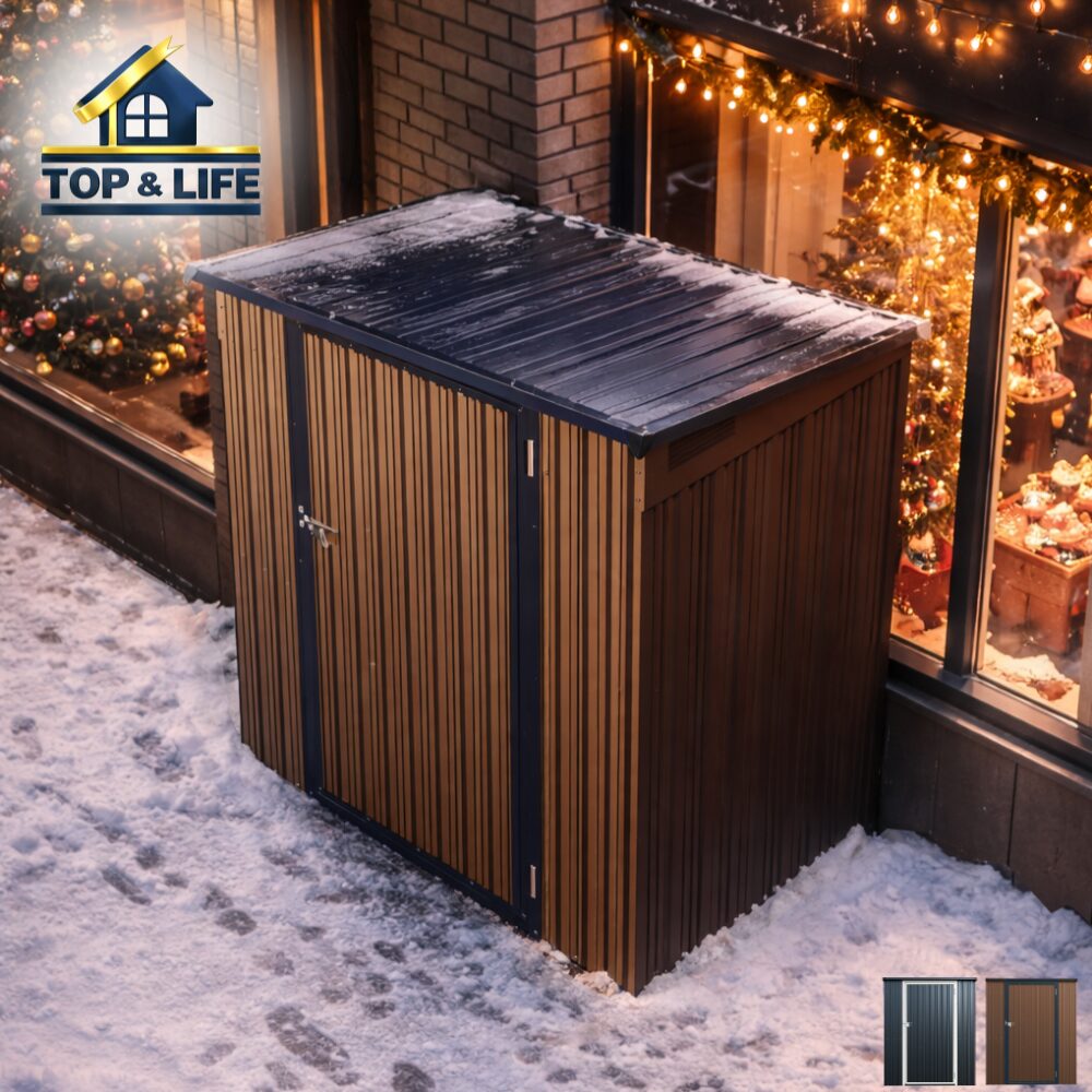(탑앤라이프) 조립식창고 티코 야외창고 간이창고 이동식창고 소형창고 농막 전원주택창고 정원창고 창고, 브라운 상세 이미지 1