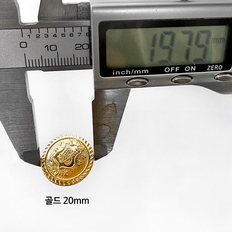 헤세드 골드 영국스타일 앰블럼 금속 자켓단추, 8개, 골드 20mm 상세 이미지 1